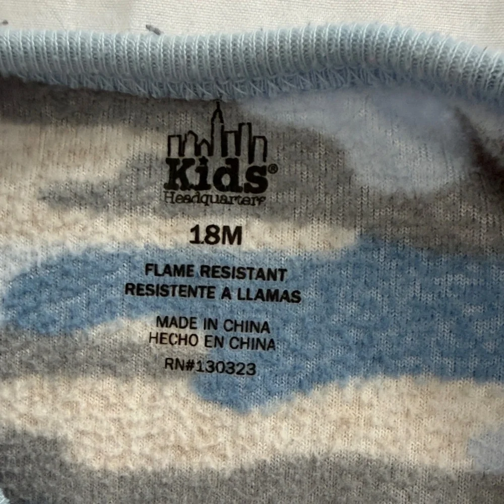 Kids Blue Camo One-Piece Footed Pajama - Picture 4 of 6